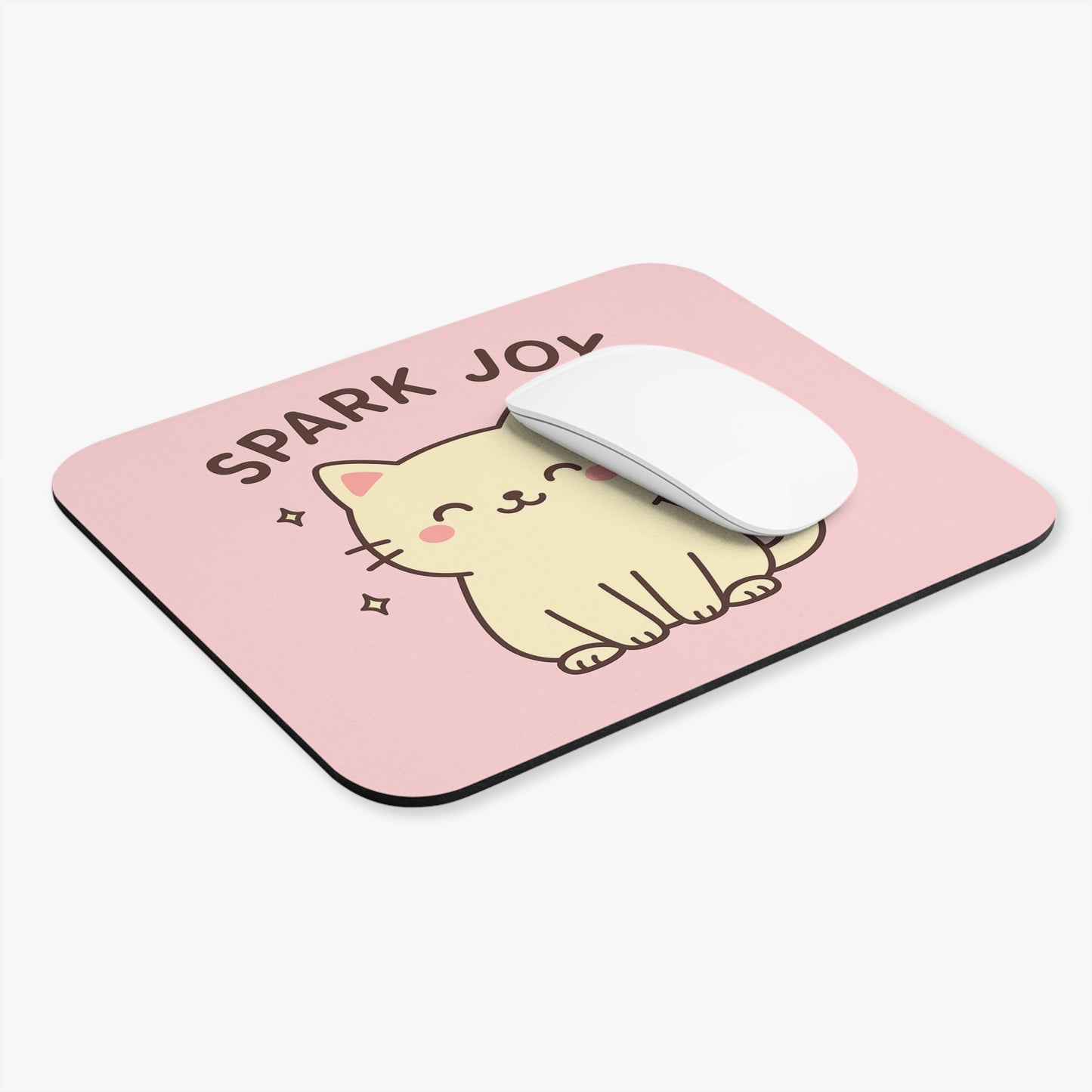 Cute Cat Themed Mouse Pad - Spark Joy Desk Accessory, Cat Lover Gift, Office Supplies, Home Decor, Fun Workspace